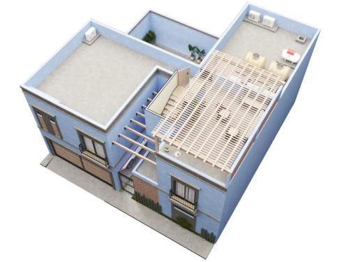 Modelo en 3D terraza 